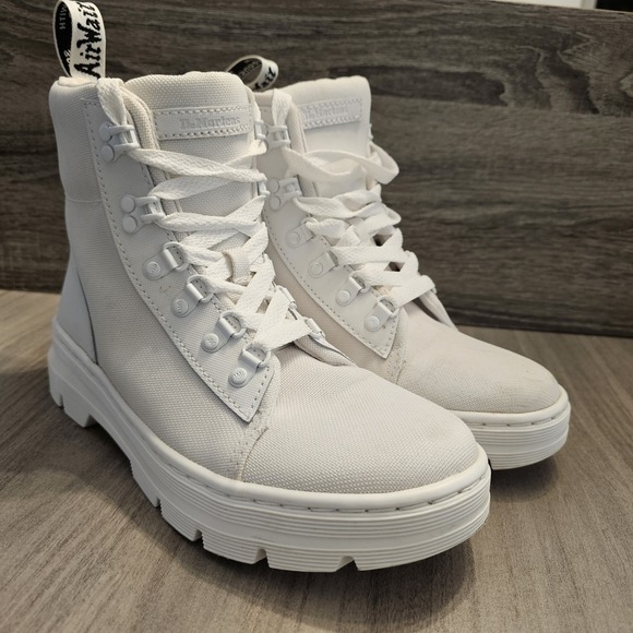 Dr. Martens Combs Boots White Poly Women's Size 8 - Picture 4 of 11